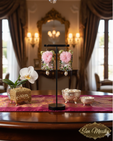 Šité dizajnové náušnice "Sen Mexika"